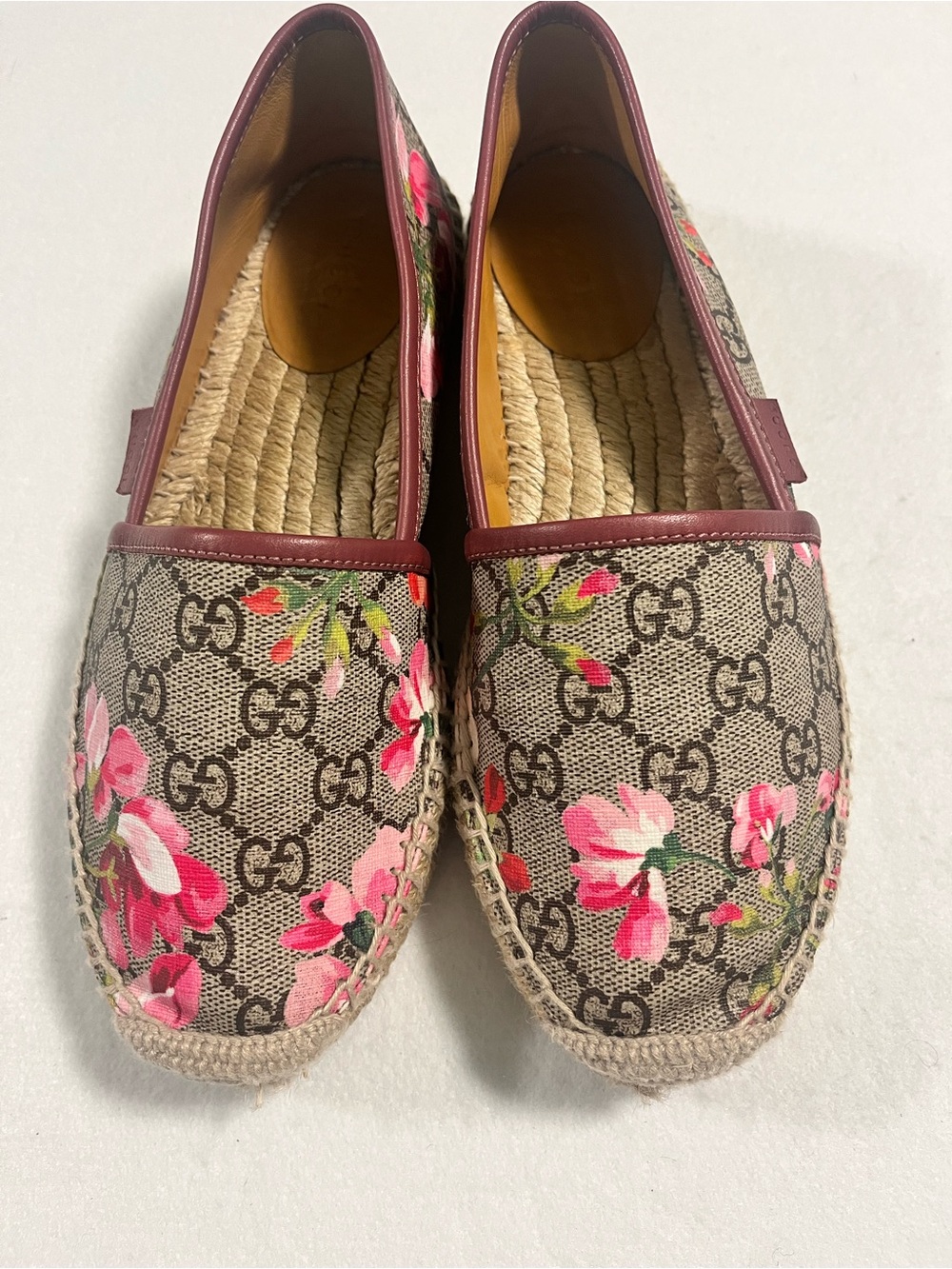 🌸Gucci Blooms Espadrilles Flat GG Supreme Floral Print - Picture 2 of 12